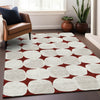 Piper Looms Chantille Circles ACN870 Burgundy Machine Washable Area Rug Lifestyle Image Feature