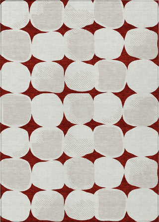 Piper Looms Chantille Circles ACN870 Burgundy Machine Washable Area Rug main image