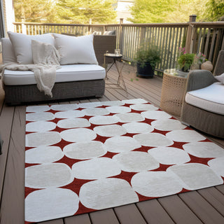 Piper Looms Chantille Circles ACN870 Burgundy Machine Washable Area Rug Outdoor Lifestyle Image Feature