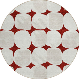 Piper Looms Chantille Circles ACN870 Burgundy Machine Washable Area Rug Round Main Image