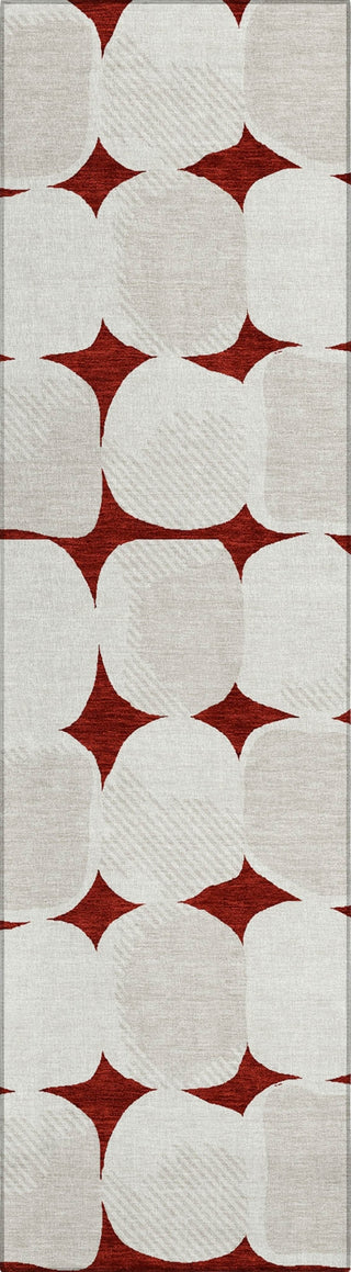 Piper Looms Chantille Circles ACN870 Burgundy Machine Washable Area Rug Runner Main Image