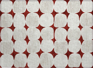 Piper Looms Chantille Circles ACN870 Burgundy Machine Washable Area Rug Scatter Main Image