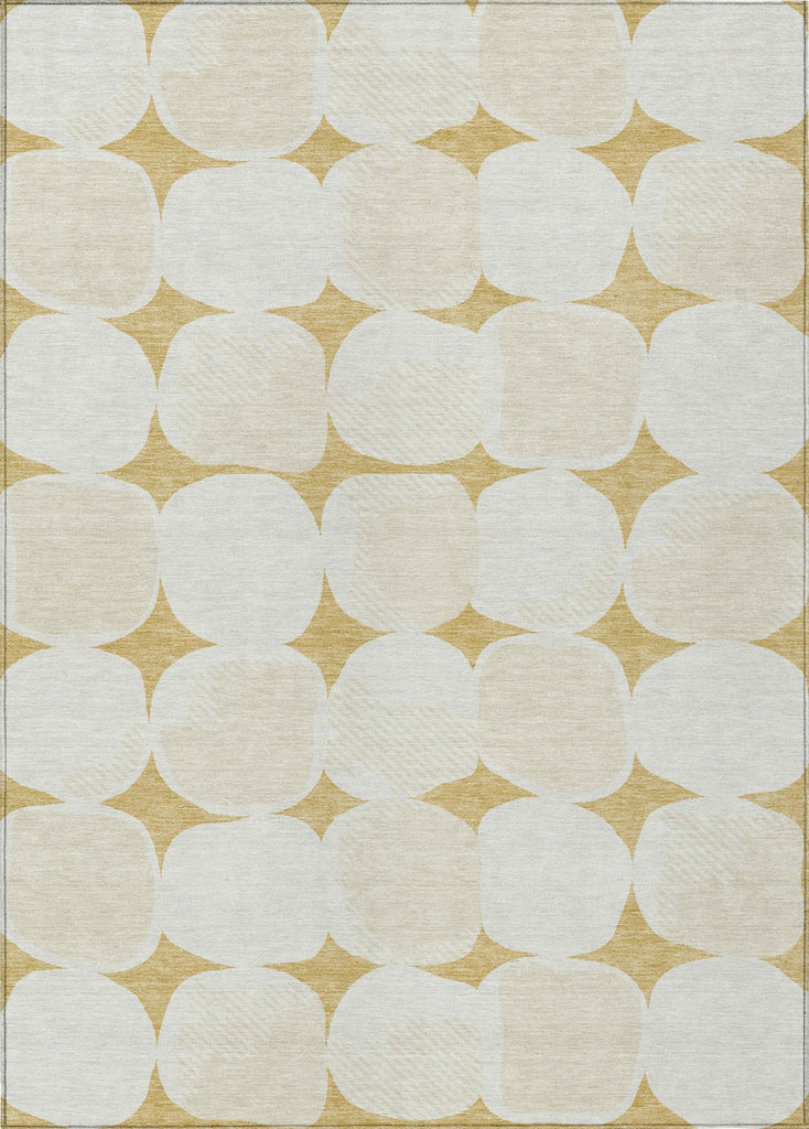 Piper Looms Chantille Circles ACN870 Gold Machine Washable Area Rug main image