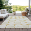Piper Looms Chantille Circles ACN870 Gold Machine Washable Area Rug Outdoor Lifestyle Image Feature