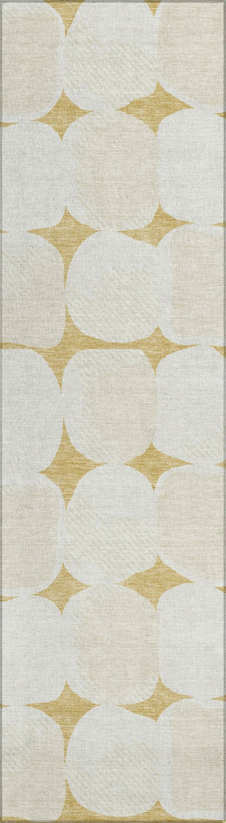 Piper Looms Chantille Circles ACN870 Gold Machine Washable Area Rug Runner Main Image