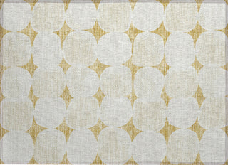 Piper Looms Chantille Circles ACN870 Gold Machine Washable Area Rug Scatter Main Image