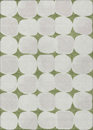 Piper Looms Chantille Circles ACN870 Green Machine Washable Area Rug main image