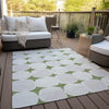 Piper Looms Chantille Circles ACN870 Green Machine Washable Area Rug Outdoor Lifestyle Image Feature