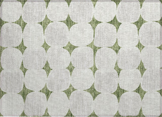 Piper Looms Chantille Circles ACN870 Green Machine Washable Area Rug Scatter Main Image