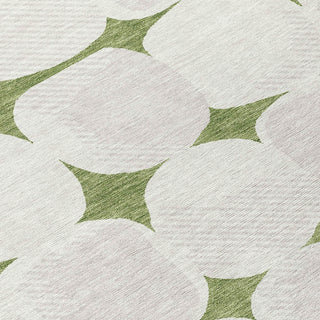 Piper Looms Chantille Circles ACN870 Green Machine Washable Area Rug Swatch Image