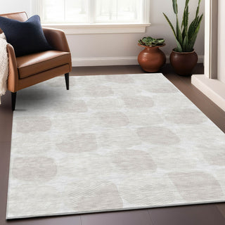 Piper Looms Chantille Circles ACN870 Ivory Machine Washable Area Rug Lifestyle Image Feature