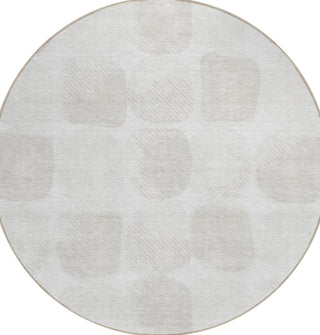 Piper Looms Chantille Circles ACN870 Ivory Machine Washable Area Rug Round Main Image