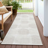 Piper Looms Chantille Circles ACN870 Ivory Machine Washable Area Rug Runner Outdoor Lifestyle Image Feature