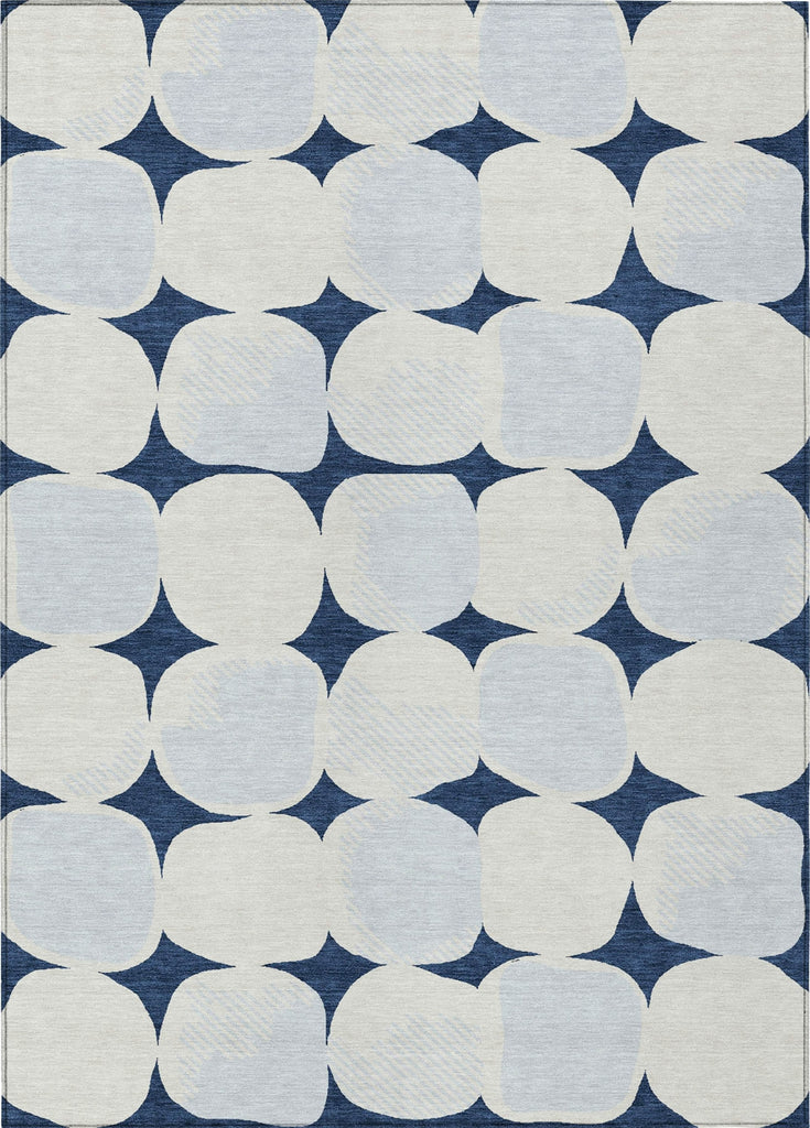 Piper Looms Chantille Circles ACN870 Navy Machine Washable Area Rug main image