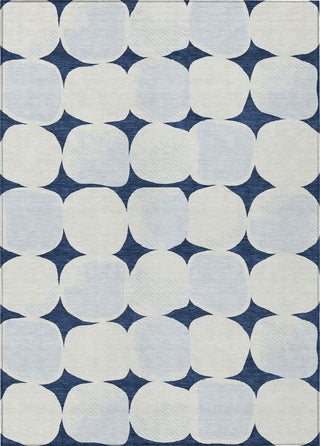 Piper Looms Chantille Circles ACN870 Navy Machine Washable Area Rug main image