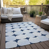 Piper Looms Chantille Circles ACN870 Navy Machine Washable Area Rug Outdoor Lifestyle Image Feature