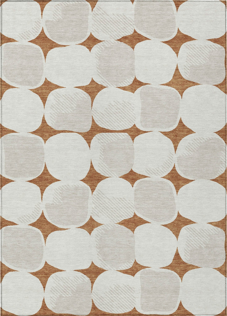 Piper Looms Chantille Circles ACN870 Paprika Machine Washable Area Rug main image