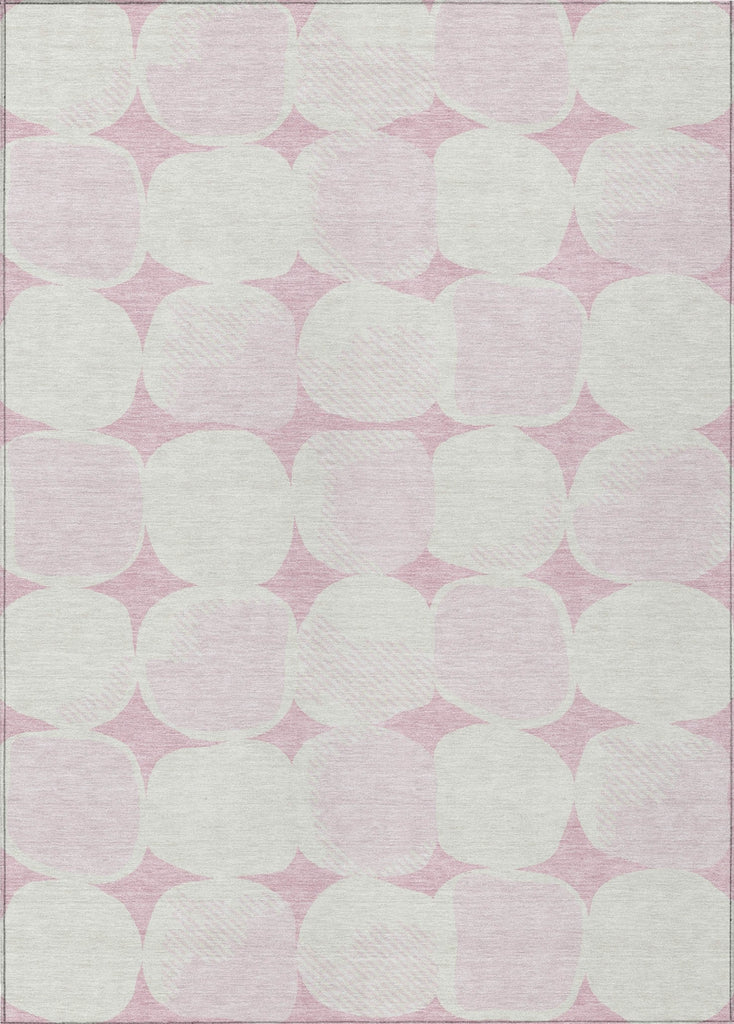 Piper Looms Chantille Circles ACN870 Pink Machine Washable Area Rug main image