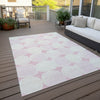 Piper Looms Chantille Circles ACN870 Pink Machine Washable Area Rug Outdoor Lifestyle Image Feature