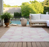 Piper Looms Chantille Circles ACN870 Pink Machine Washable Area Rug Outdoor Lifestyle Image Feature
