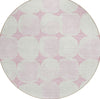 Piper Looms Chantille Circles ACN870 Pink Machine Washable Area Rug Round Main Image