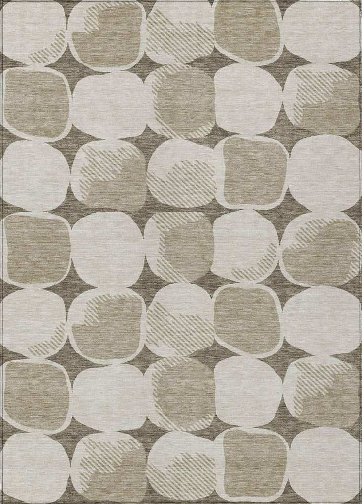 Piper Looms Chantille Circles ACN870 Taupe Machine Washable Area Rug main image