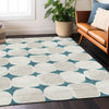 Piper Looms Chantille Circles ACN870 Teal Machine Washable Area Rug Lifestyle Image Feature