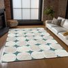 Piper Looms Chantille Circles ACN870 Teal Machine Washable Area Rug Lifestyle Image Feature