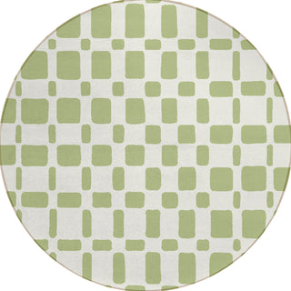 Piper Looms Chantille Squares ACN871 Aloe Machine Washable Area Rug Round Main Image