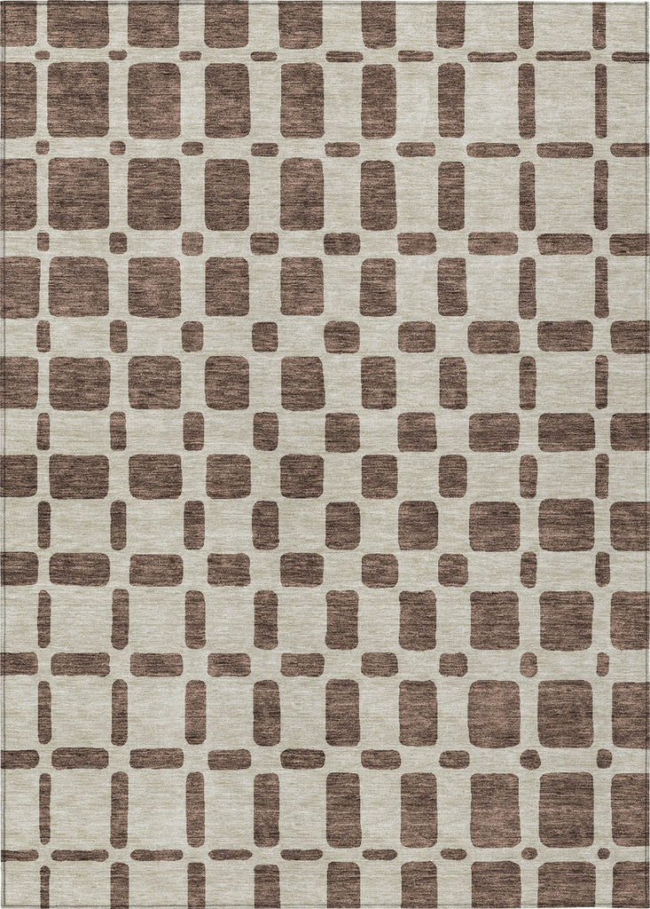 Piper Looms Chantille Squares ACN871 Brown Machine Washable Area Rug main image
