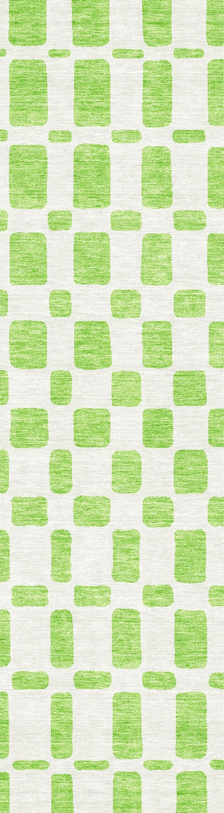 Piper Looms Chantille Squares ACN871 Lime Machine Washable Area Rug Runner Main Image