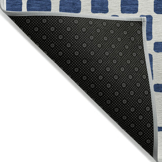 Piper Looms Chantille Squares ACN871 Navy Machine Washable Area Rug Backing Image