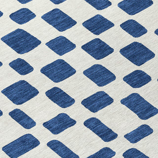 Piper Looms Chantille Squares ACN871 Navy Machine Washable Area Rug Swatch Image