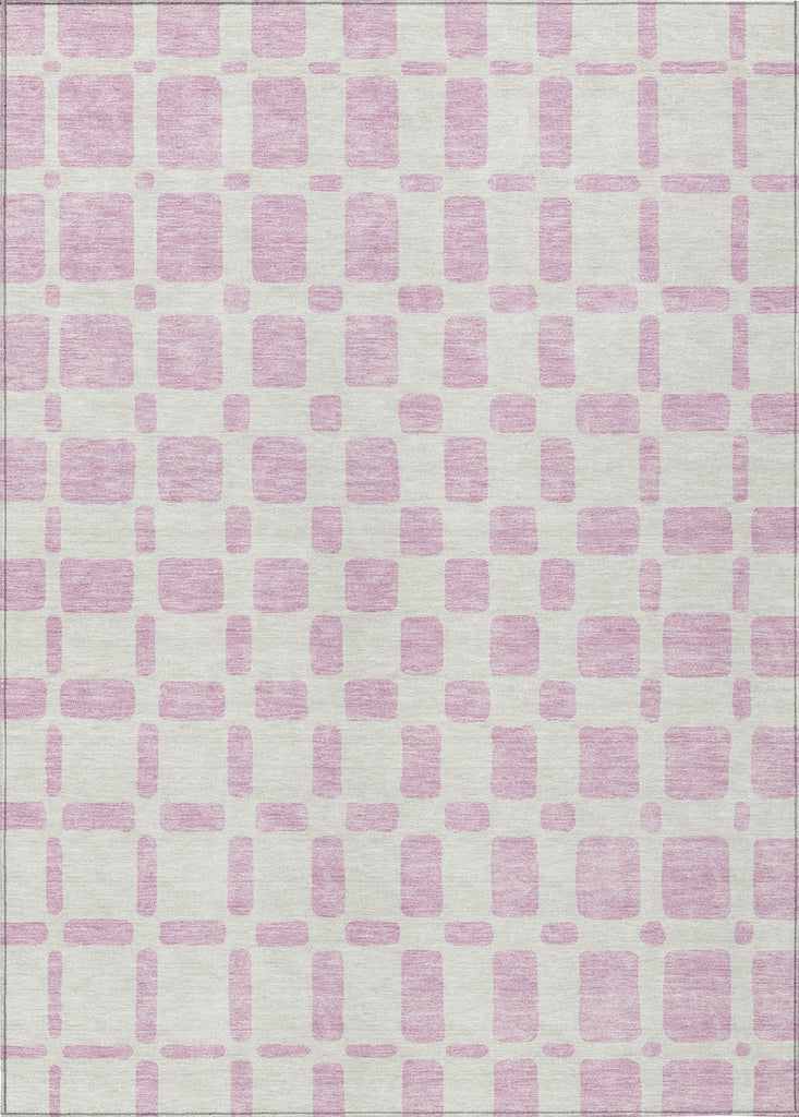 Piper Looms Chantille Squares ACN871 Pink Machine Washable Area Rug main image
