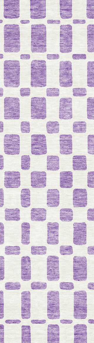 Piper Looms Chantille Squares ACN871 Purple Machine Washable Area Rug Runner Main Image
