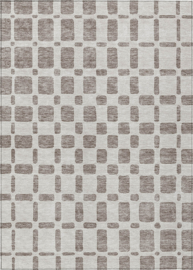 Piper Looms Chantille Squares ACN871 Taupe Machine Washable Area Rug main image