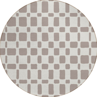 Piper Looms Chantille Squares ACN871 Taupe Machine Washable Area Rug Round Main Image