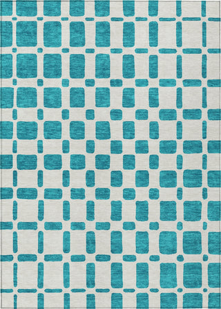 Piper Looms Chantille Squares ACN871 Teal Machine Washable Area Rug main image