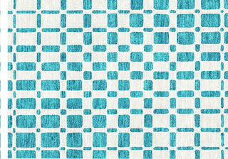 Piper Looms Chantille Squares ACN871 Teal Machine Washable Area Rug Scatter Main Image