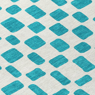 Piper Looms Chantille Squares ACN871 Teal Machine Washable Area Rug Swatch Image