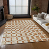 Piper Looms Chantille Squares ACN871 Terracotta Machine Washable Area Rug Lifestyle Image Feature