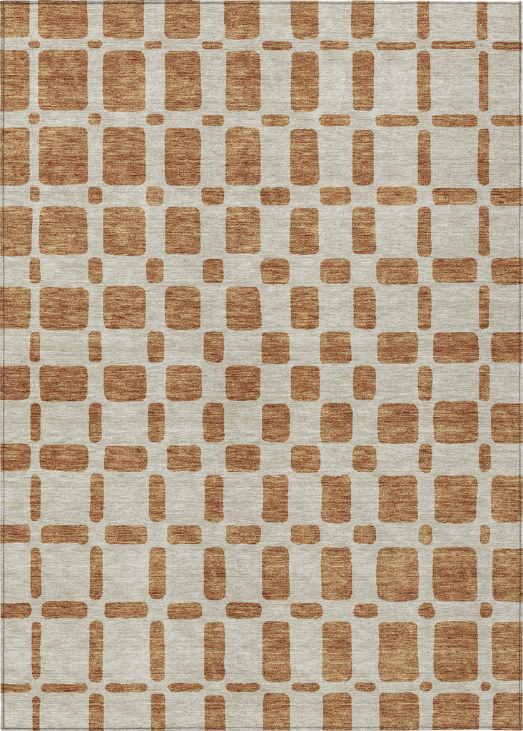 Piper Looms Chantille Squares ACN871 Terracotta Machine Washable Area Rug main image