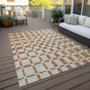 Piper Looms Chantille Squares ACN871 Terracotta Machine Washable Area Rug Outdoor Lifestyle Image Feature