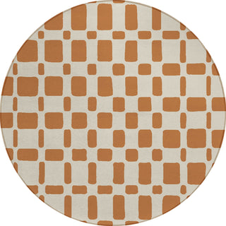 Piper Looms Chantille Squares ACN871 Terracotta Machine Washable Area Rug Round Main Image