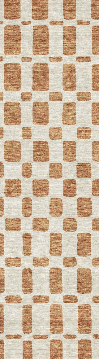 Piper Looms Chantille Squares ACN871 Terracotta Machine Washable Area Rug Runner Main Image