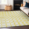 Piper Looms Chantille Squares ACN871 Yellow Machine Washable Area Rug Lifestyle Image Feature