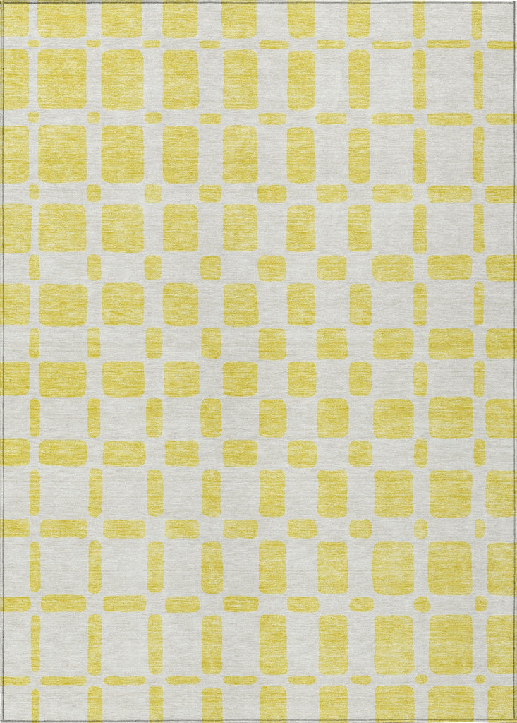 Piper Looms Chantille Squares ACN871 Yellow Machine Washable Area Rug main image