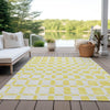 Piper Looms Chantille Squares ACN871 Yellow Machine Washable Area Rug Outdoor Lifestyle Image Feature