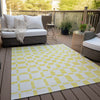 Piper Looms Chantille Squares ACN871 Yellow Machine Washable Area Rug Outdoor Lifestyle Image Feature