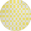 Piper Looms Chantille Squares ACN871 Yellow Machine Washable Area Rug Round Main Image